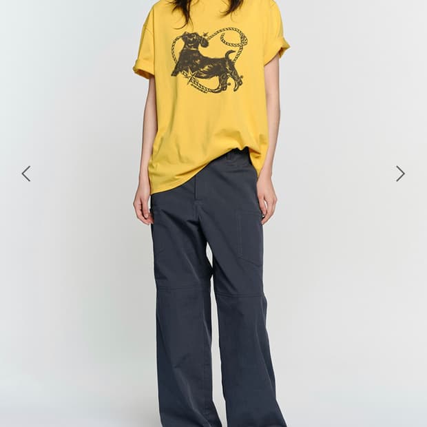 썬번프로젝트 HEART DOG OVERFIT T-SHIRT, YELLOW