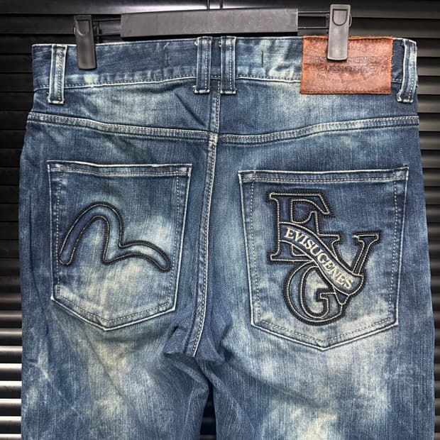 에비수 워싱 워시드 데님 일자핏 30 고스 펑크 로리걸 갸루 블리치드