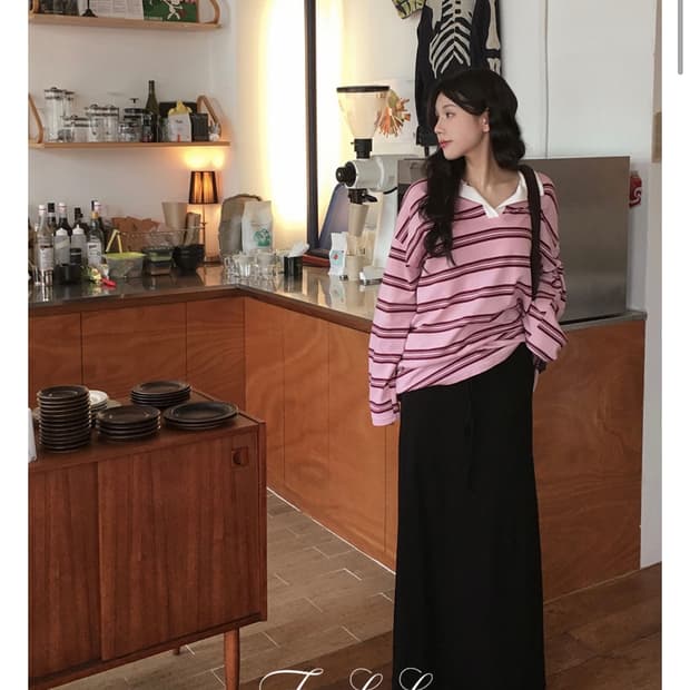 프렌치오브 르넷 로우라이즈 롱 스커트 기모 차콜 새상품