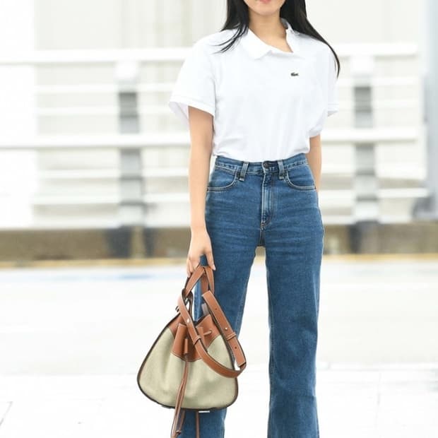 고아성 라코스테 사선반팔