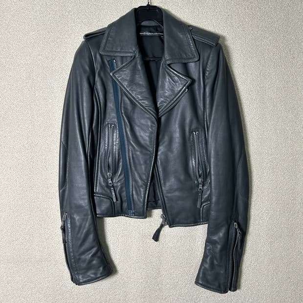 (36) 발렌시아가 가죽 라이더 자켓 