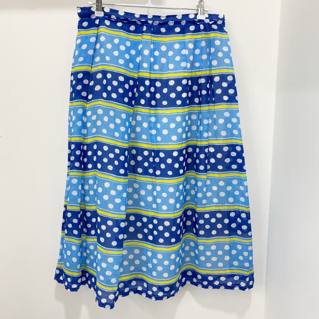 Marni 도트 린넨 핀턱 스커트