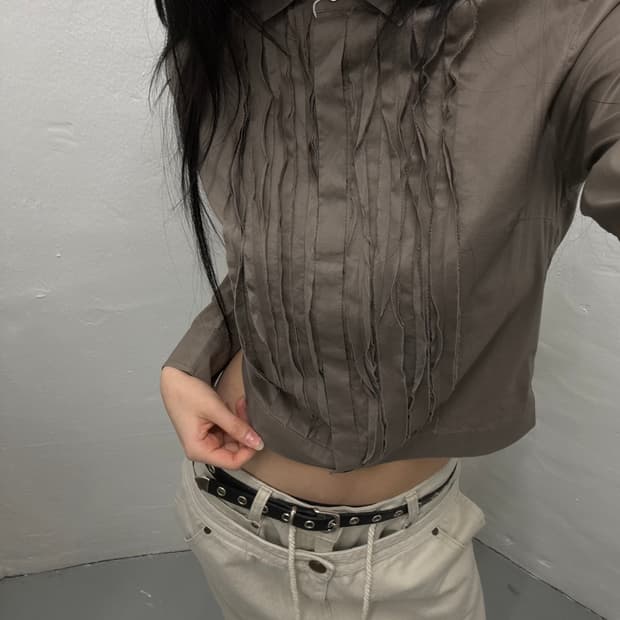 마가렛호웰 MARGARET HOWELL Frill Cotton Shirt