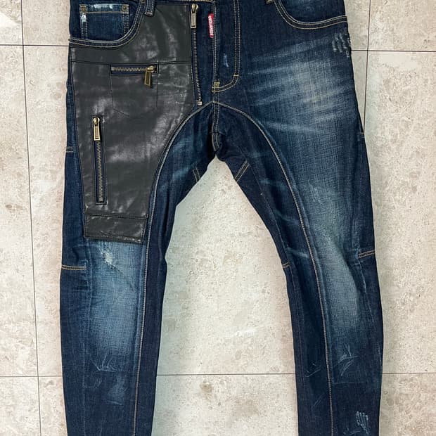 디스퀘어드2 가죽 패치 청바지 48사이즈 정품