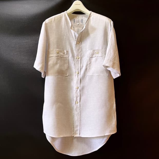 S) 던힐 Made in Italy 린넨 반팔 셔츠 