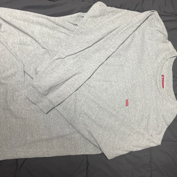 (1회 착용 XL ) 슈프림 스몰 박스로고 롱슬리브 헤더그레이 회색