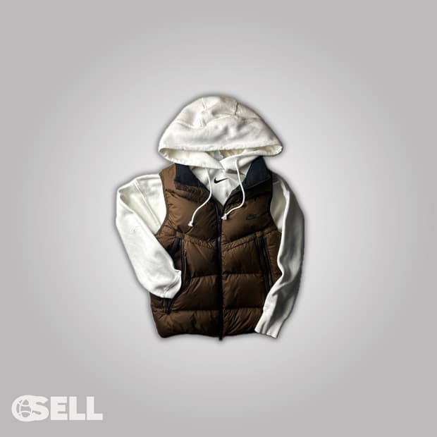 나이키 브라운 패딩조끼