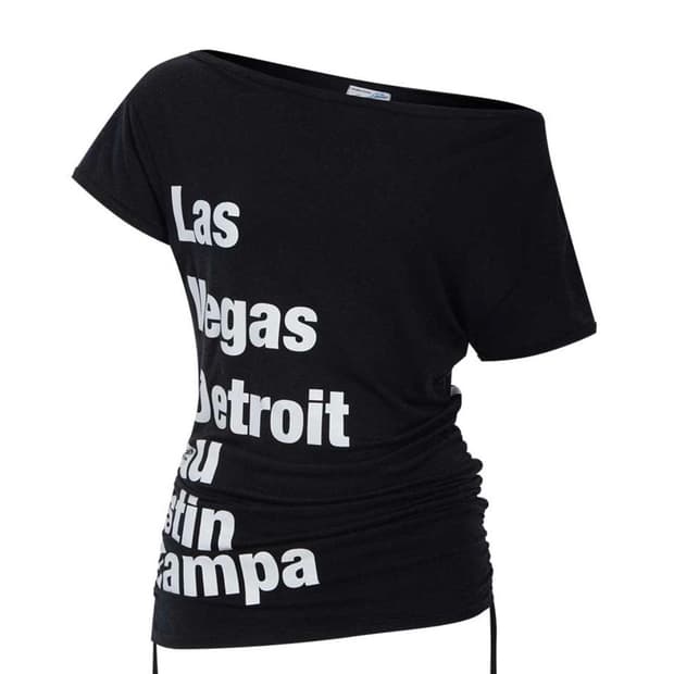 (새상품, 택O) 플리즈노팔로우 사라 레터링 셔링 탑 블랙