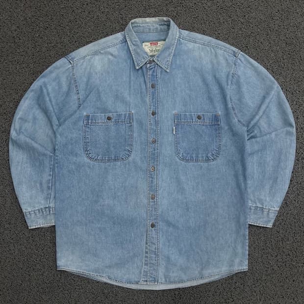 Levis  리바이스 화이트탭 워싱 워크 데님셔츠 (희