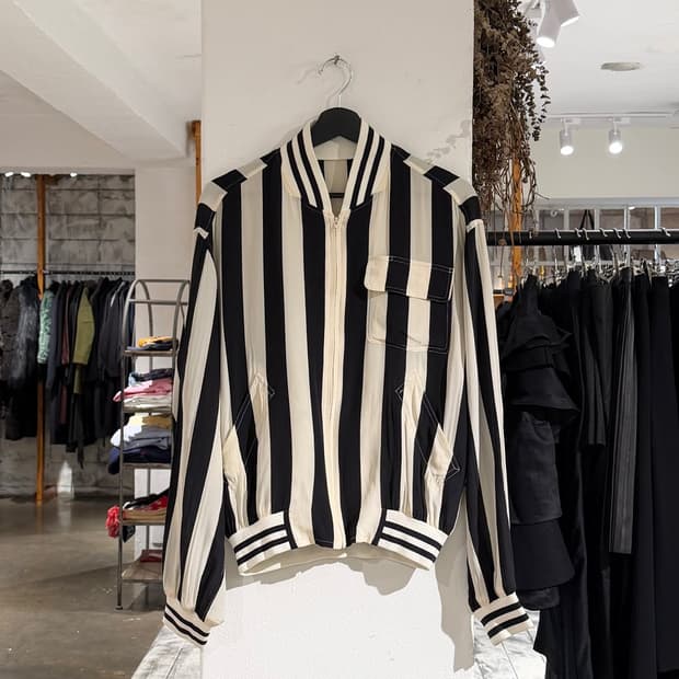 크리스찬 디올 몬슈어 스트라이프 새틴 블루종 자켓