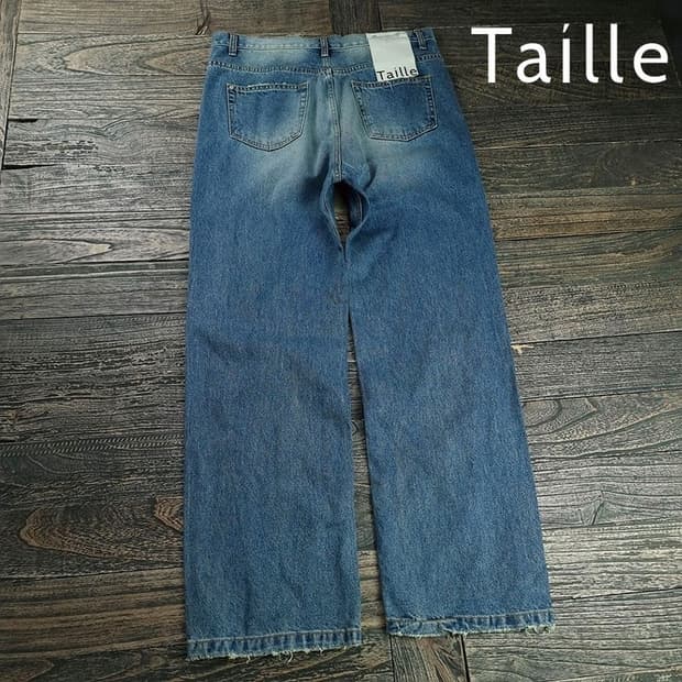 [타일레] 빈티지 워시드 와이드 데님 팬츠 청바지 M19835