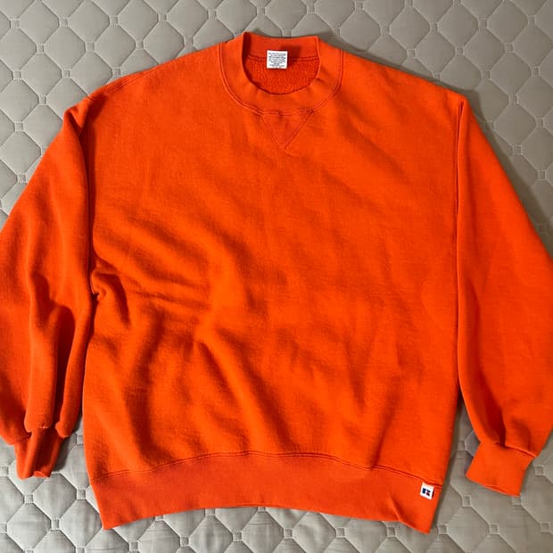 L 러셀 빈티지 90s 스웻셔츠 오렌지 맨투맨