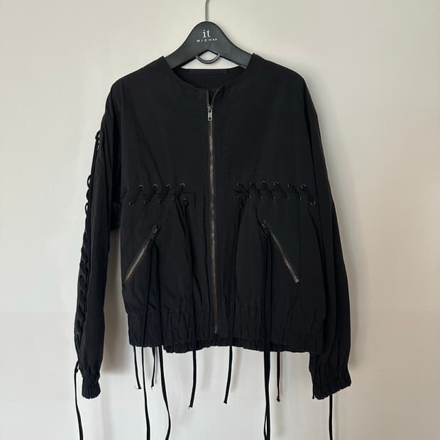 unused 언유즈드 레이스업 봄버 자켓