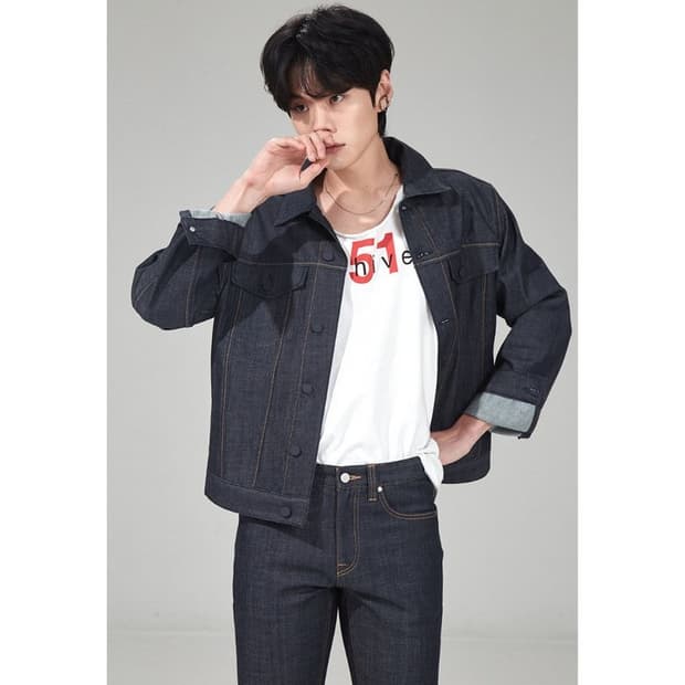 플랙 스티치 데님자켓 L