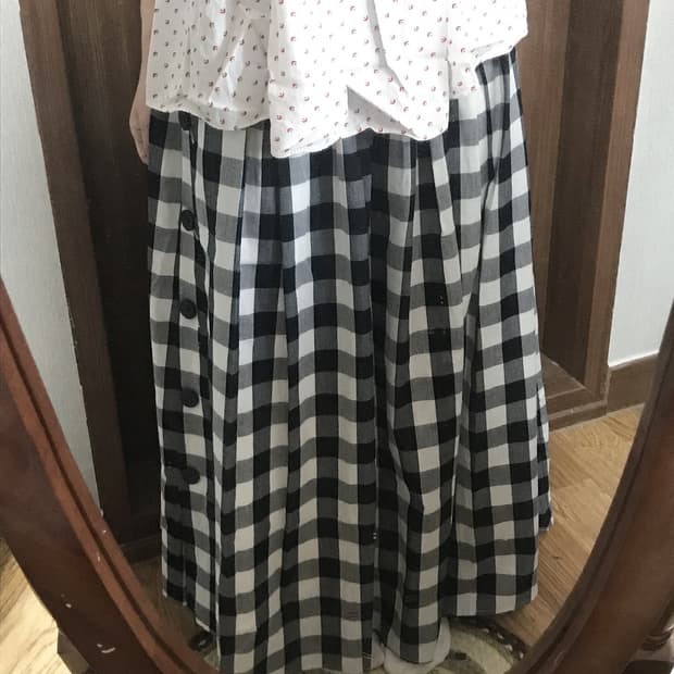 JP vintage plaid button sk