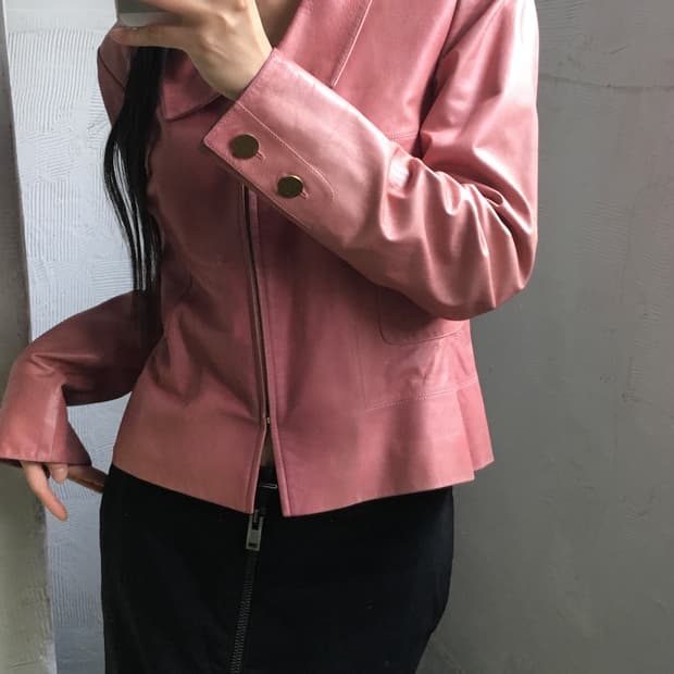 Chanel 샤넬 핑크 고트 스킨 자켓