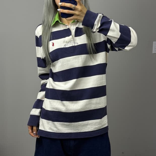 폴로랄프로렌 스트라이프 카라 럭비 긴팔티셔츠