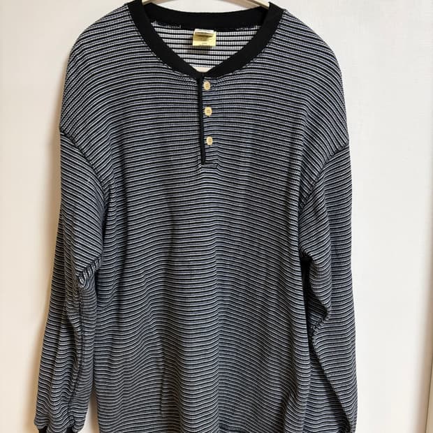 [M]카키스 와플 헨리넥 블랙