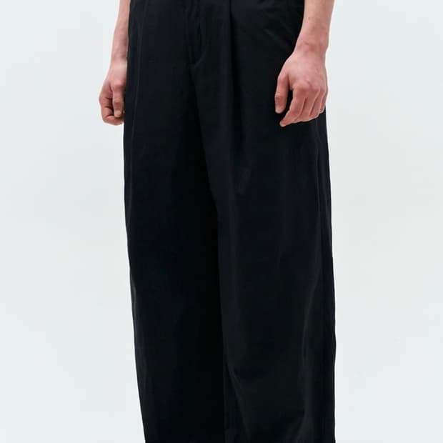 지오송지오 커브드 와이드 팬츠 블랙 30 32