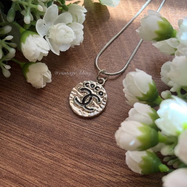 블랙) 샤넬 coco 실버 스네이크 목걸이 