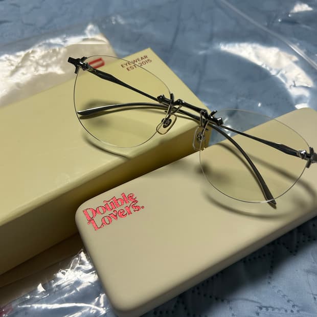 더블러버스 치크본 실버 긱시크 무테안경