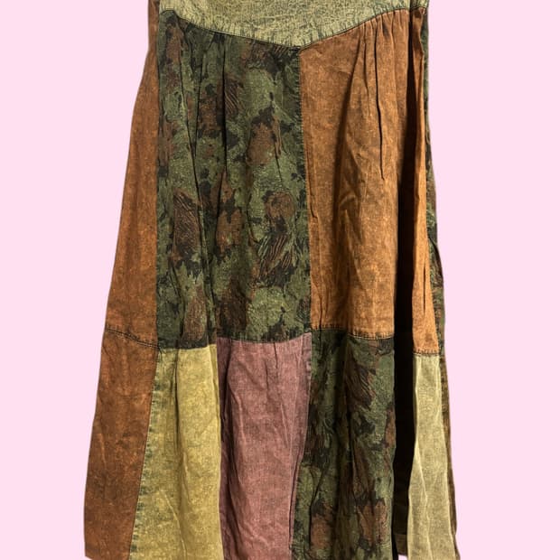 빈티지 패치워크 스커트 