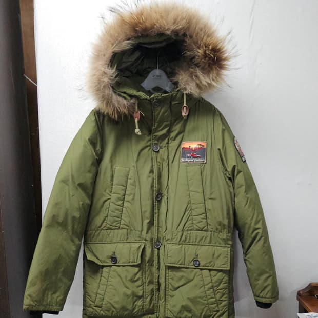 지프  정품 라쿤퍼 다운패딩 95M