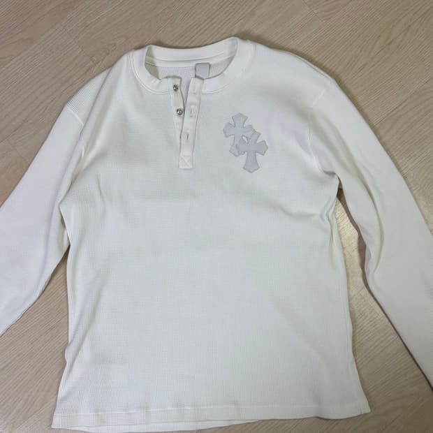 크롬하츠 가죽패치 니트 롱슬리브 L