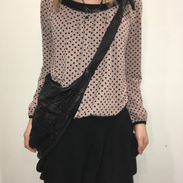 jpn vintage pink dot puff onepiece