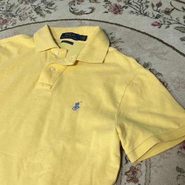 폴로 랄프로렌 반팔 카라티 M 노랑 커스텀슬림핏 정품