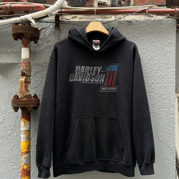 할리데이비슨 블랙 후드티 대한민국