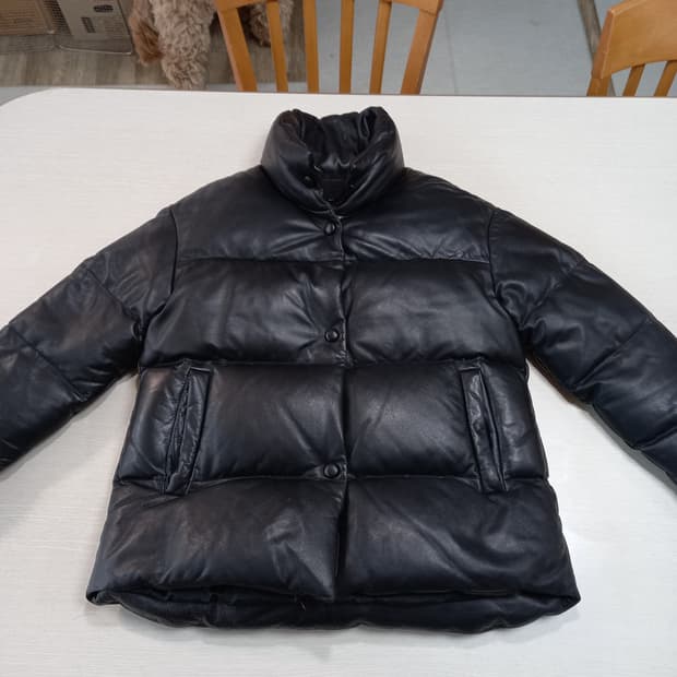 S85 ROBO 양가죽 구스다운 숏패딩 블랙 S-210
