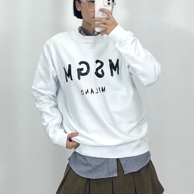  [XL]MSGM 화이트 맨투맨