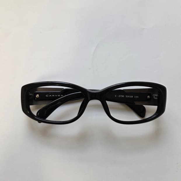 [Carven] Wide Temple Black Glasses