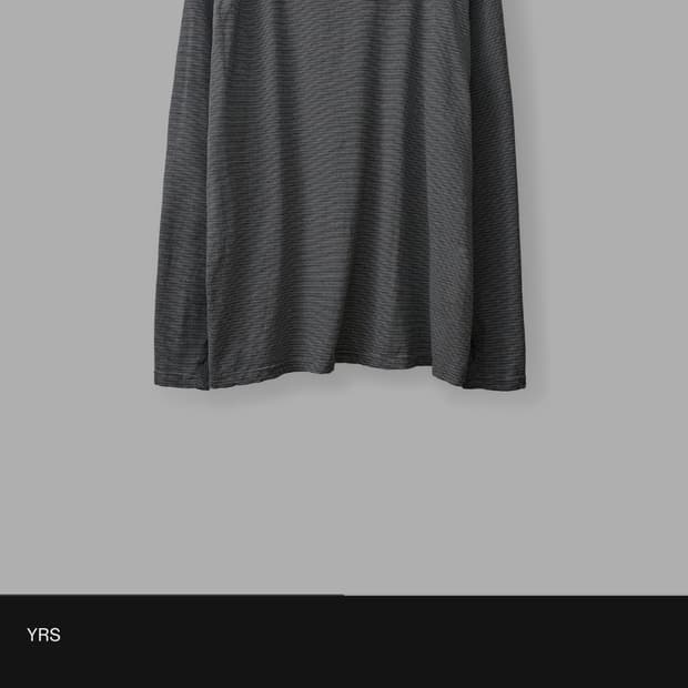 이얼즈어고 핑거홀 스트라이프 모크넥 티(블랙-네이비) L사이즈