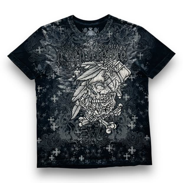 Prepotente Skull-washed cross T-shirt