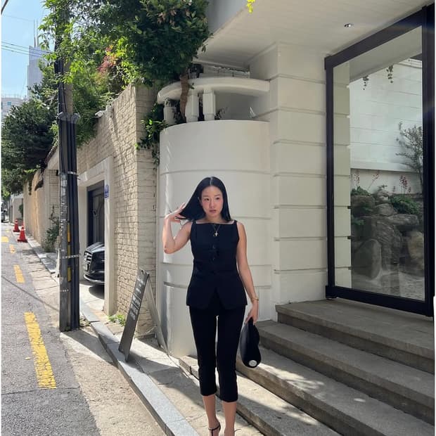 매니모어몽 블랙 카프리 팬츠(롱기장)새상품