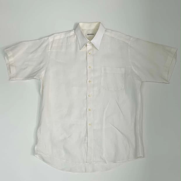 입생로랑 YSL 심볼 시그니처 린넨 100% 반팔 셔츠