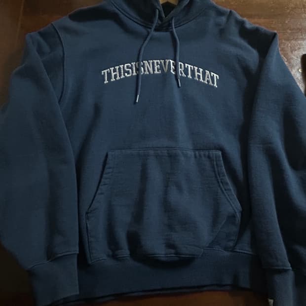디스이스네버댓 남색 후드티 M
