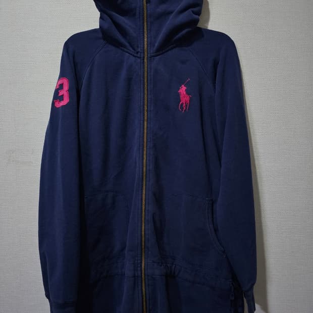 폴로 POLO 빅포니 핑크 네이비 후드집업 95 / M