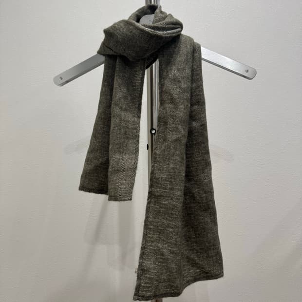 요지야마모토 라이트 카키 울 머플러