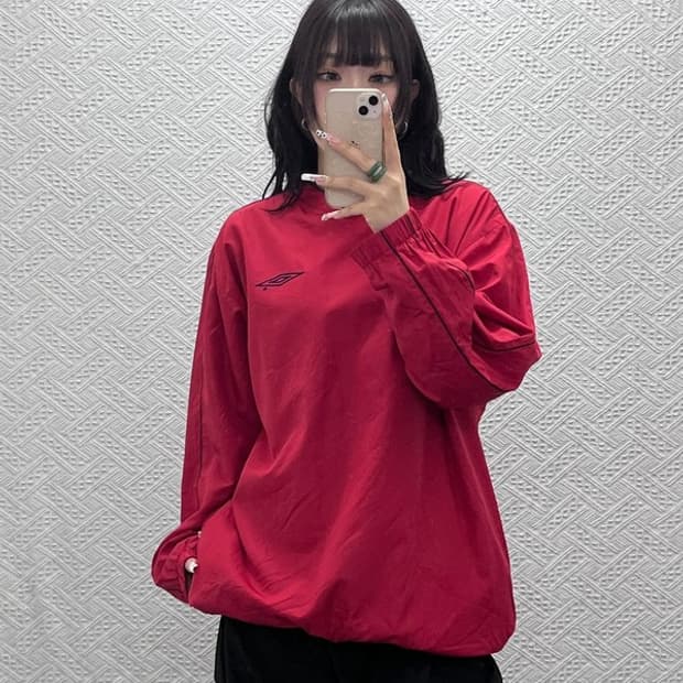 엄브로 빈티지 올드스쿨 레트로 오버핏 웜업 바람막이 100 C11225