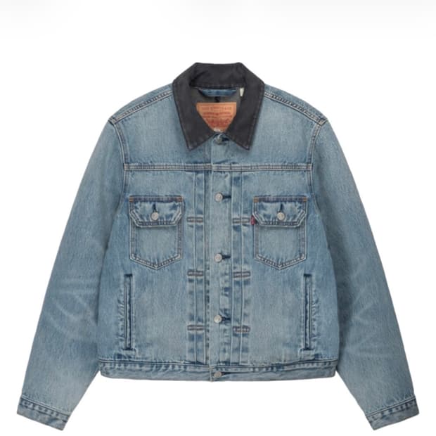 [S] 스투시 x 리바이스 엠보스드 트러커 자켓 인디고