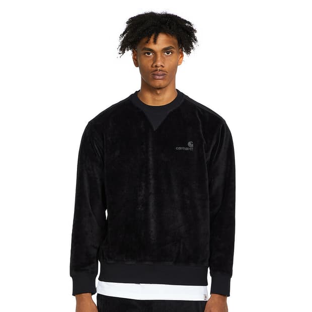 칼하트 윕 벨벳 블랙 스윗셔츠 맨투맨