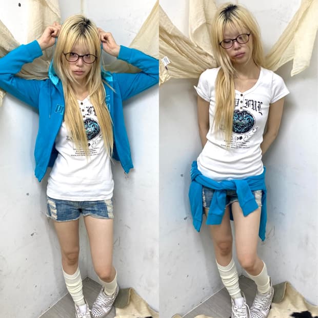  (2000s Puma)Cool Blue Hoodie Zip Up