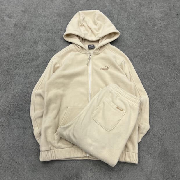 S 푸마 플리스 후드집업 트레이닝 세트