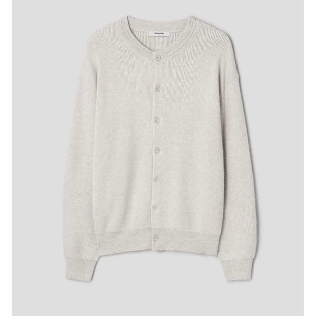 새제품) XL 에잇세컨즈 라쿤 블렌디드 라운드 카디건 - 베이지