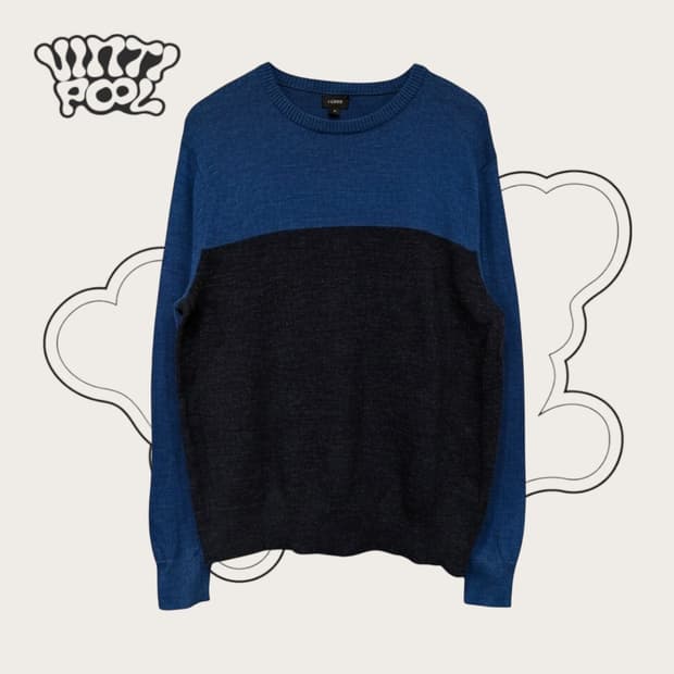 제이크루 컬러블록 울블렌드 라운으 니트 M