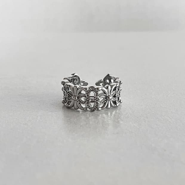 크롬 큐빅 반지