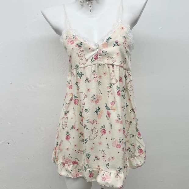 토끼 코지 레이스 레이스 슬리브